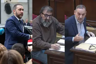 El empresario Víctor Aldama, el exasesor Koldo García y el exministro José Luis Ábalos (de izquierda a derecha de la imagen). EP