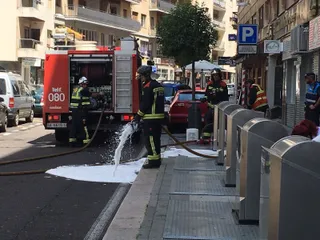 Incendio de un contenedor en Íscar Peyra