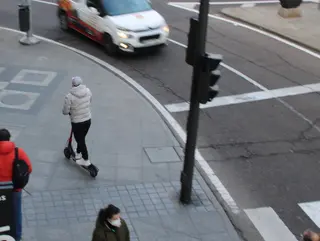 Patinete eléctrico. Foto de archivo