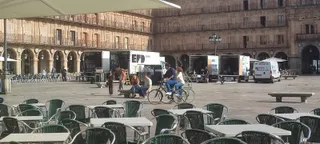 Imagen de una grabación en la Plaza Mayor