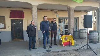 El ex alcalde de la Fuente de san Esteban, Francisco Sanchez 'Cañamero' en un acto en el pueblo. Foto Ayto. La Fuente de San Esteban