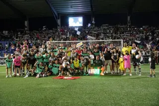 Los jugadores de Unionistas celebran la victoria ante el Calahorra | Foto: Salamanca 24 Horas
