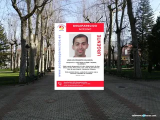Montaje con el parque de la Corredera y el cartel de José Luis en SOS desparecidos en la que figura errónea la fecha de desaparición