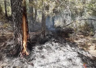 Imagen del incendio en Barruecopardo