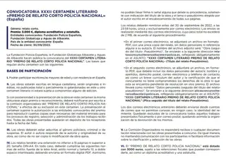 Bases del XXXII certamen literario "Premio de Relato Corto Policía Nacional"