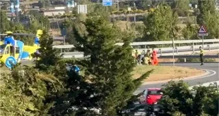 Helicoptero medicalizado de Sacyl en el lugar del siniestro | Captura Bomberos Ávila