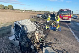 Imagen del fatal accidente en el que ha muerto una persona en La Pedraja del Portillo|ICAL