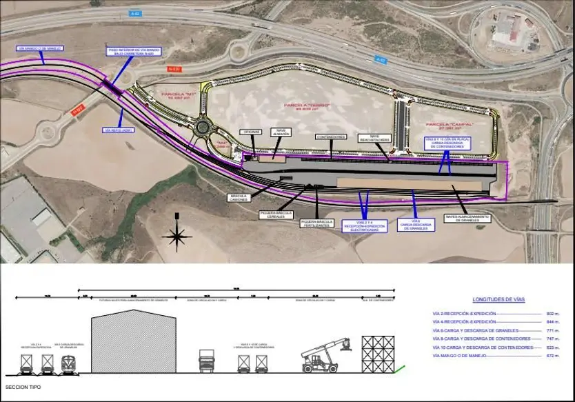 Plano de obras de Puerto Seco