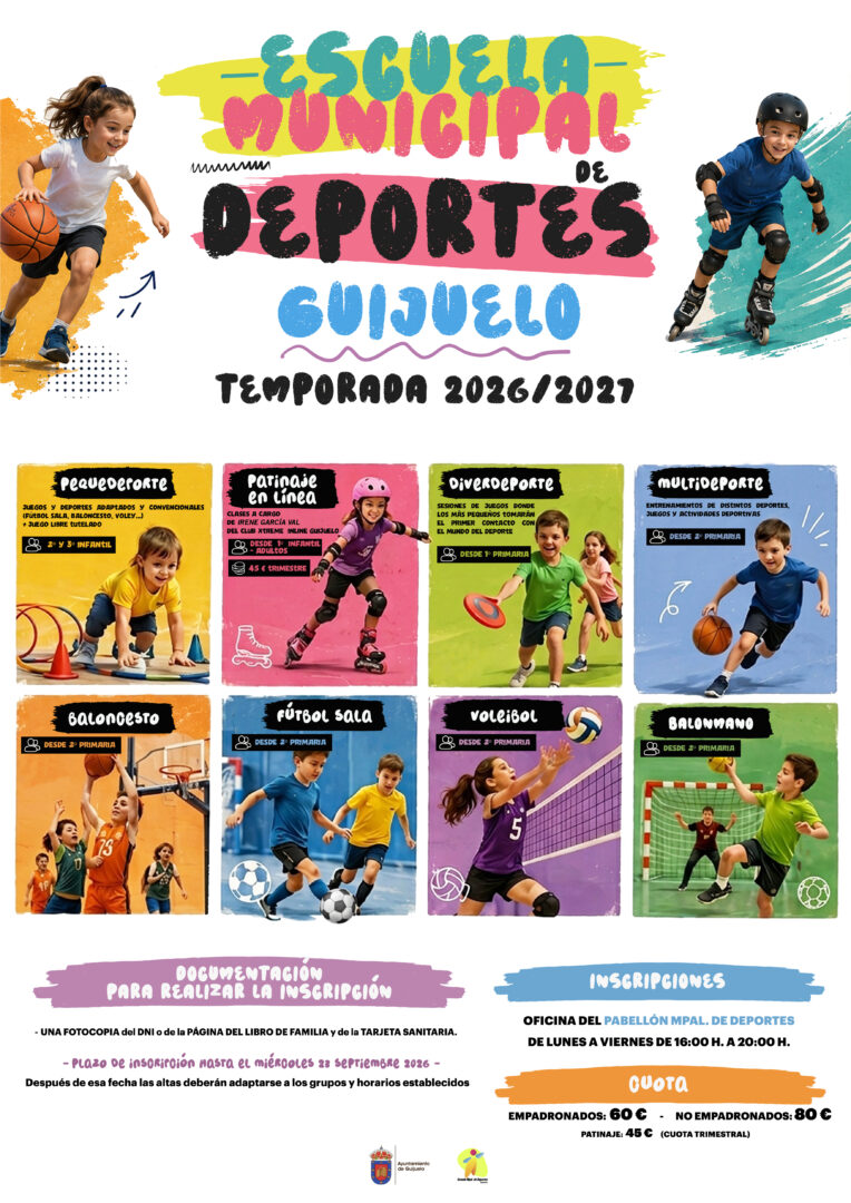 Cartel Temporada 2026/2027 de la Escuela Municipal de Deportes de Guijuelo | Ayuntamiento de Guijuelo