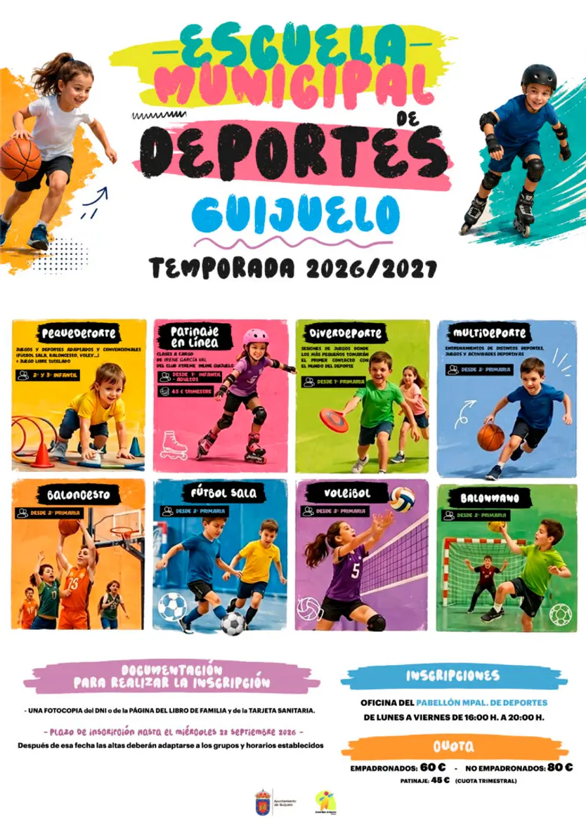 Cartel Temporada 2026/2027 de la Escuela Municipal de Deportes de Guijuelo | Ayuntamiento de Guijuelo