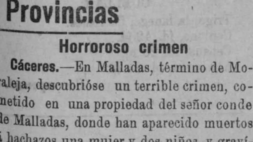 Recorte de prensa. Crimen de Malladas