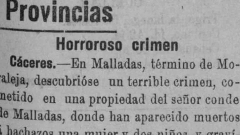 Recorte de prensa. Crimen de Malladas
