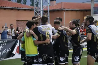 Celebración del 2-0 de De Miguel ante el Calahorra | FOTO SALAMANCA24HORAS.COM