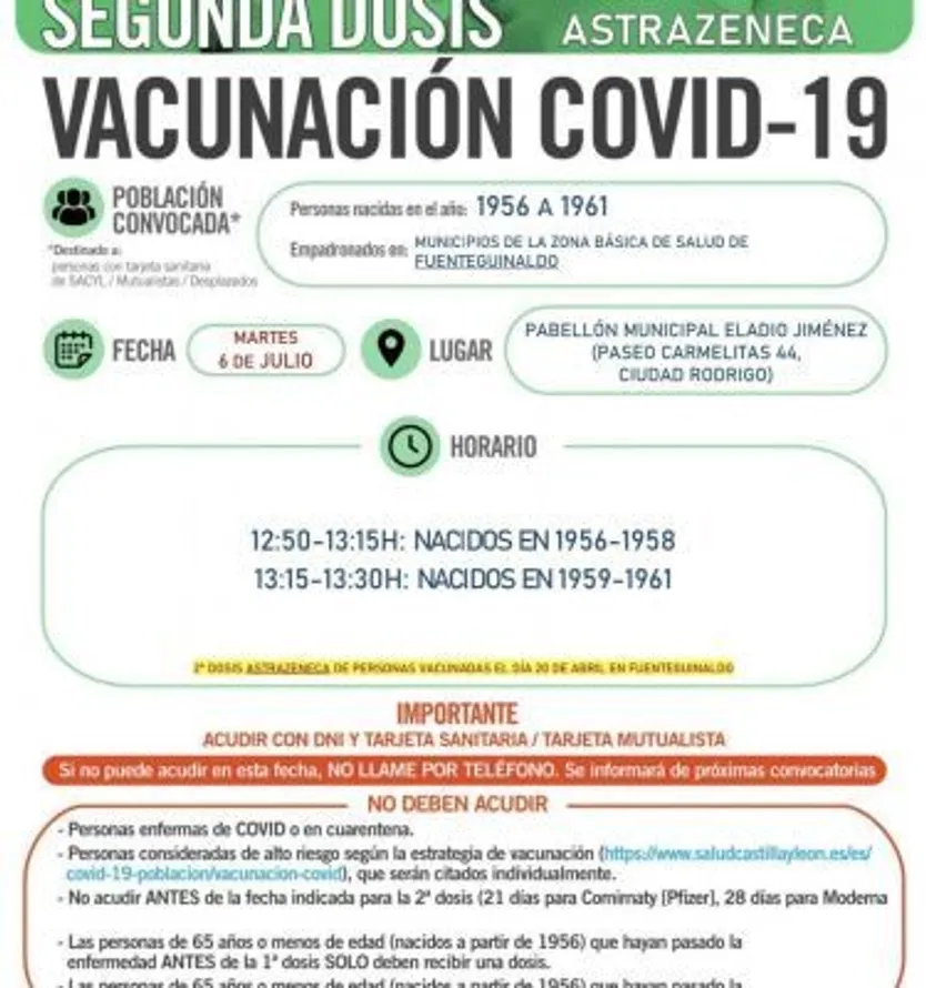 segunda dosis astrazeneca 1956 1961 martes fuenteguinaldo