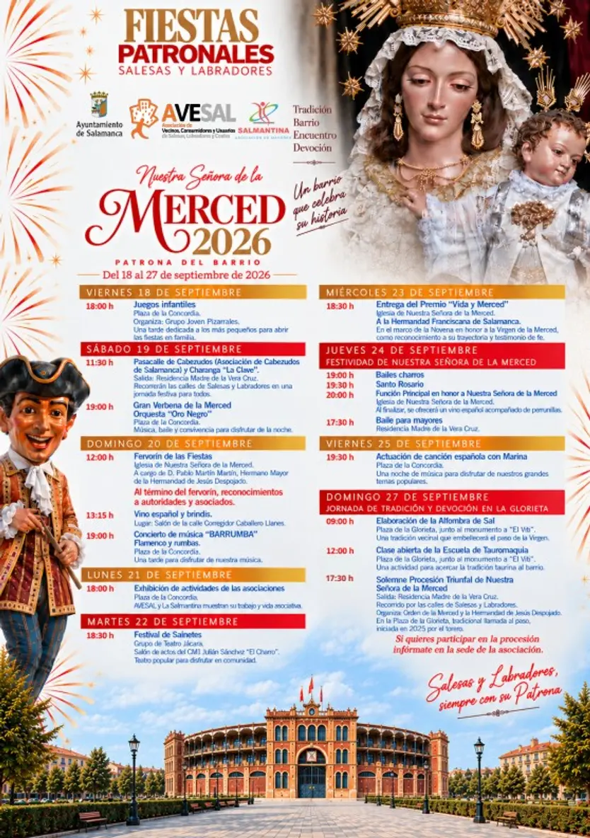 Cartel de las Fiestas de la Merced en el barrio de Labradores y Salesas