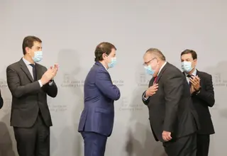 Alfonso Fernández Mañueco en el acto de nombramiento de Alejandro Vázquez