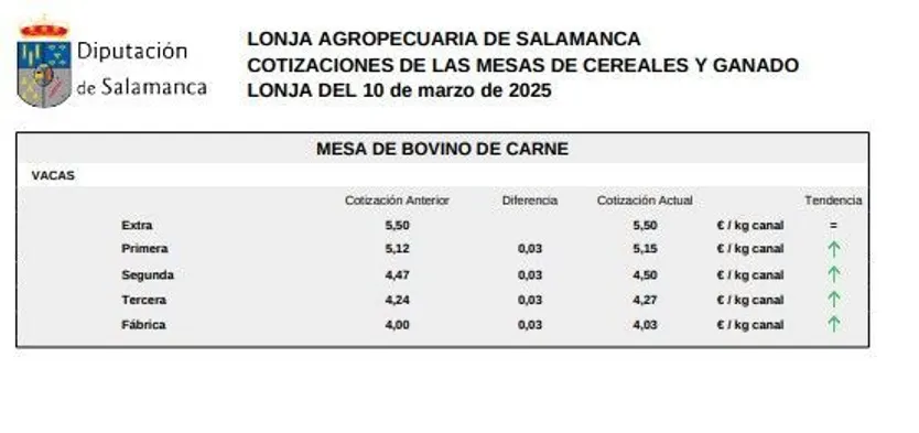 Mesa bovino de carne lonja Salamanca 10 marzo 2025 1