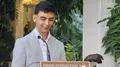 Iker Andrés Escudero durante el acto de entrega del XX Premio Internacional de Poesía Antonio Gala 
