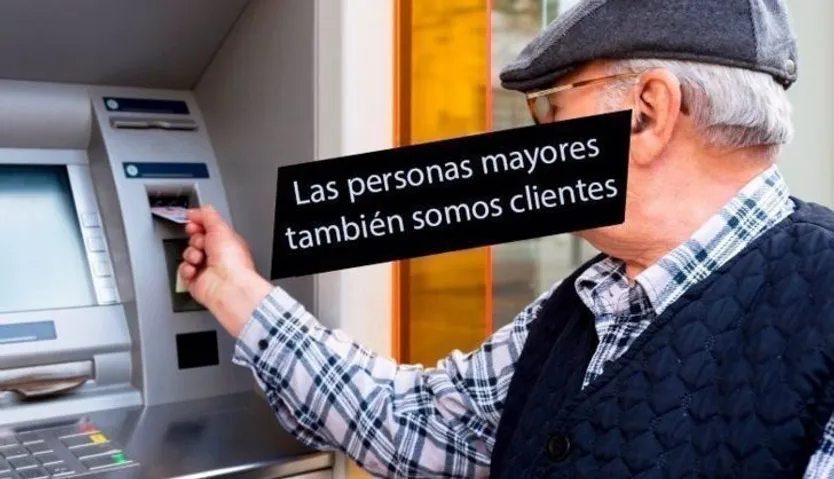 Mayor en un cajero