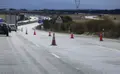Corte de un caril en la a66 de Fresno Alhándiga - Montejo por baches