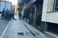 Imagen del lugar del accidente, con la parte superior de la farola derribada
