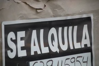 Cartel de se alquila, fotos de archivo