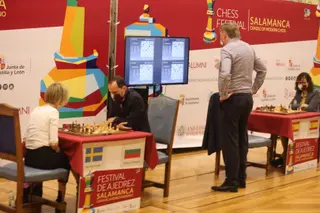 Tercera jornada. Partidas simultáneas del IV Festival de Ajedrez en Salamanca. FOTO S24H