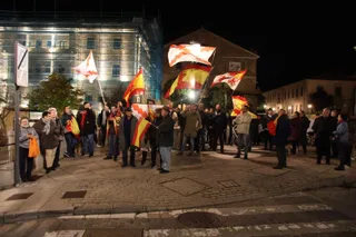 Manifestación contra la amnistía frente a la sede del PSOE, sábado, 11 de noviembre