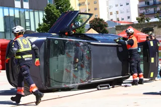 Simulacro de accidente de tráfico en la Plaza de La Concordia | Mateo G.J.