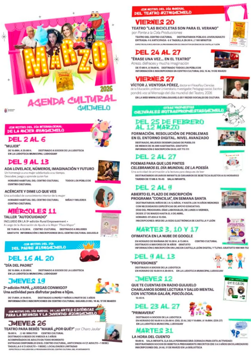 Agenda cultural de marzo en Guijuelo