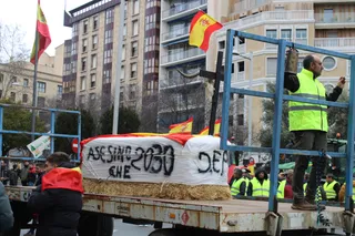 Tractorada en la plaza de España, febrero de 2024. Fotos: María M. Peña