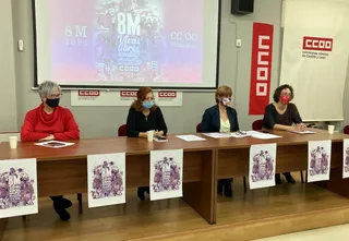 Representantes de CCOO presentan la campaña para el 8 M