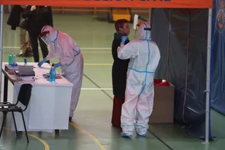 Inicio de las pruebas del coronavirus por el cribado masivo en la Universidad de Salamanca, que arrojaron varios positivos asintomáticos