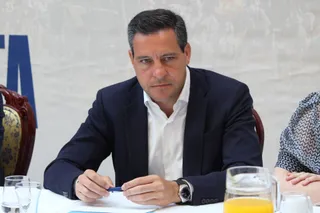 Raúl de la Hoz en el desayuno informativo del PP para presentar el programa electoral del PP de cara a las elecciones europeas de 2024. Foto Carlos H.G