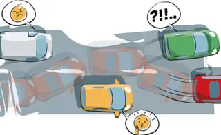 Imagen de un turismo zigzagueando en carretera - DGT