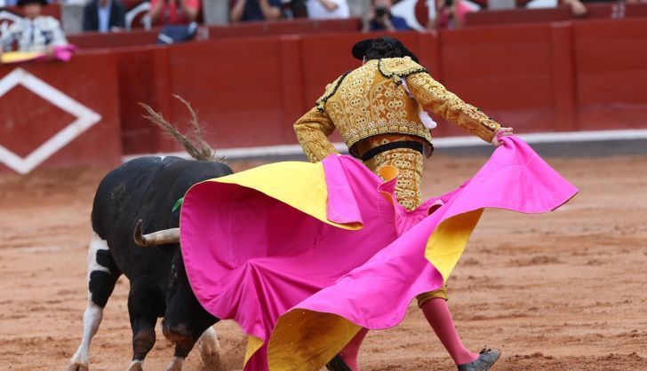 Morante de la Puebla dejando el toro en el caballo
