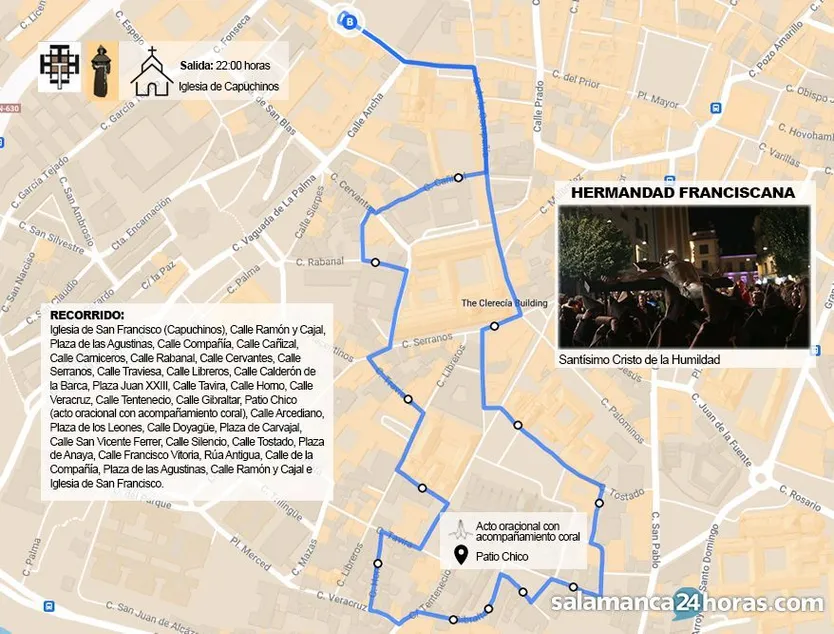 Recorrido Hermandad Franciscana del Santísimo Cristo de la Humildad