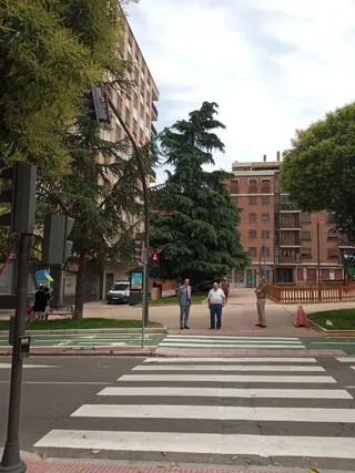 Semáforos en los pasos de peatones de la calle Conde Don Vela y Alfonso VI.