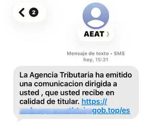 Desde INCIBE se ha detectado una campaña de suplantación a la Agencia Estatal de Administración Tributaria (AEAT) a través mensajes de texto (SMS)