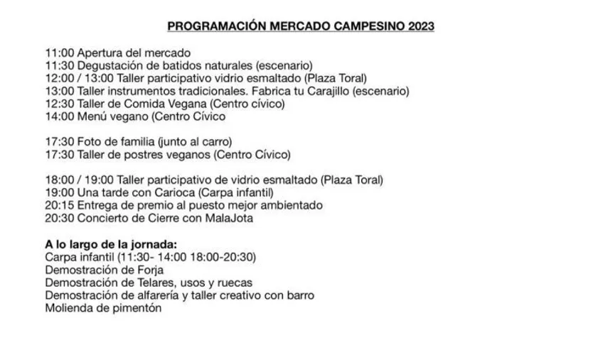 Programa Mercado Campesino 2023