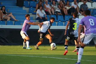 Abde Saidi, en el amistoso ante el Burgos.