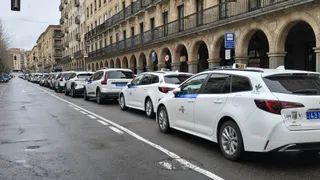 Manifestación taxistas frente a la Subdelegación del Gobierno de Salamanca