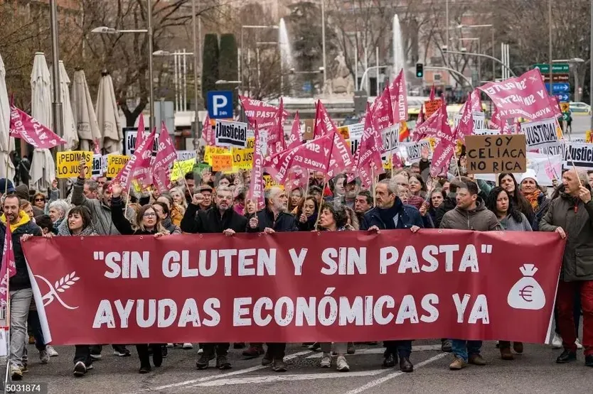 Manifestación de las personas celiacas en Madrid 5 de marzo 2023 |&nbsp;EUROPA PRESS