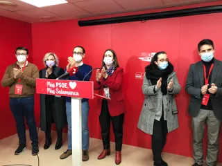 Los socialistas salmantinos durante la valoración de los resultados obtenidos en las elecciones
