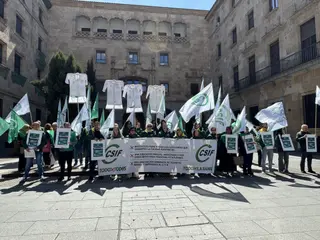 Movilización de CSIF en protesta por el estancamiento en las negociaciones del nuevo Estatuto Marco del personal sanitario y la falta de respuesta por parte del Ministerio de Sanidad. Foto de archivo
