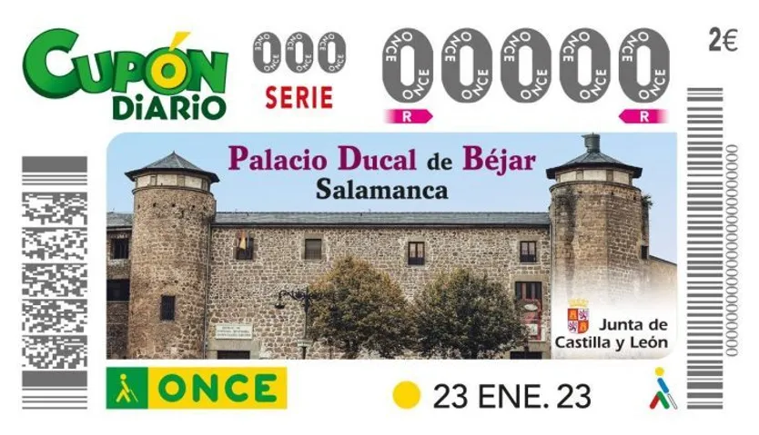 El cupón de la ONCE anima a visitar el Palacio Ducal de Béjar
