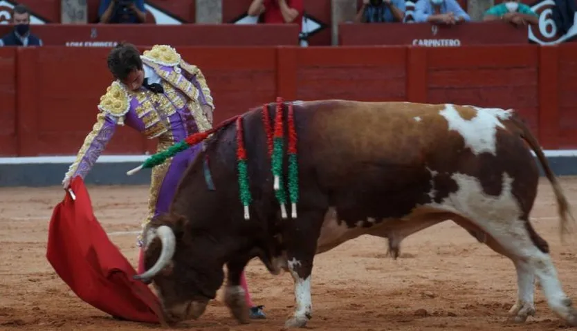 Alejandro Marcos con un toro de Galache