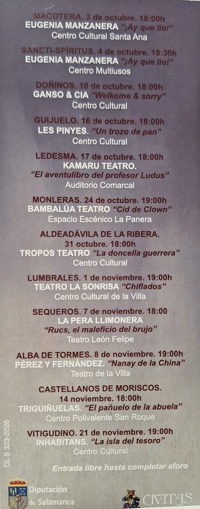 Programa Provincia a Escena Oto&ntilde;o 2026