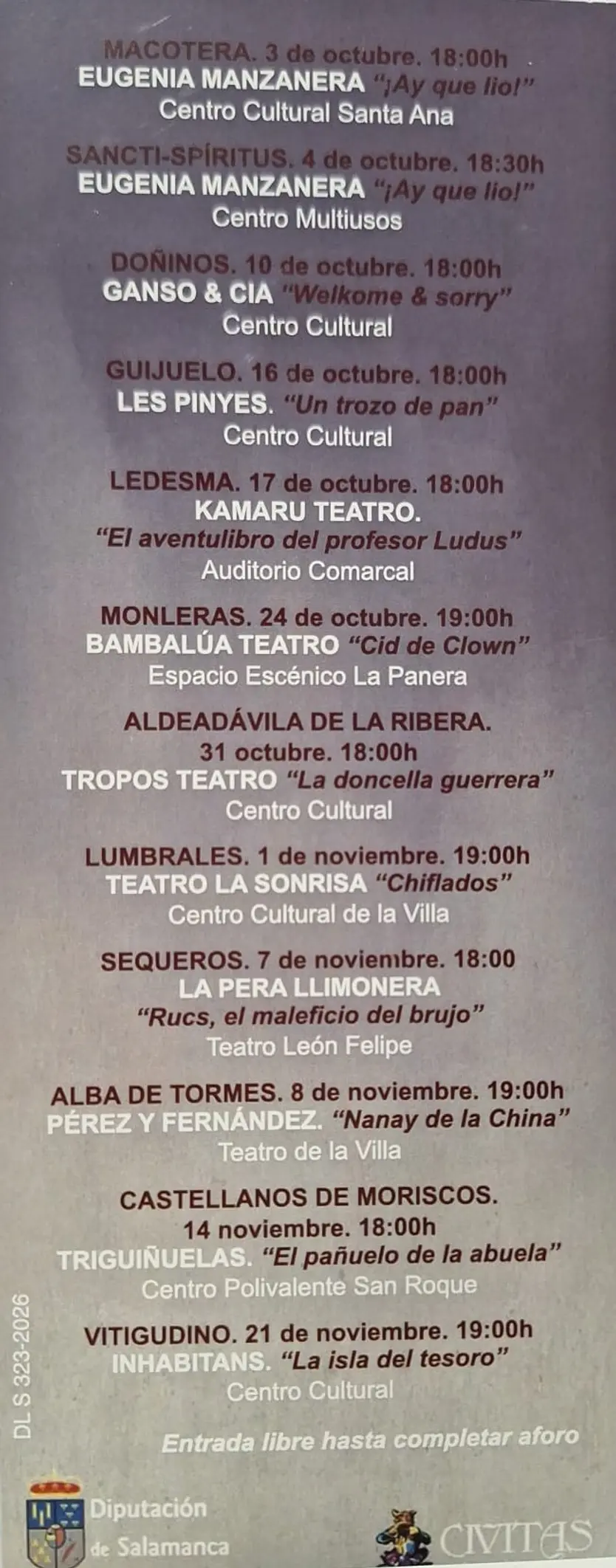 Programa Provincia a Escena Otoño 2026