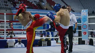 Manuel García Sánchez, en el Campeonato de Europa de kickboxing
